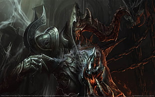 illustration of skeleton, Diablo, Diablo III, video games, fantasy art