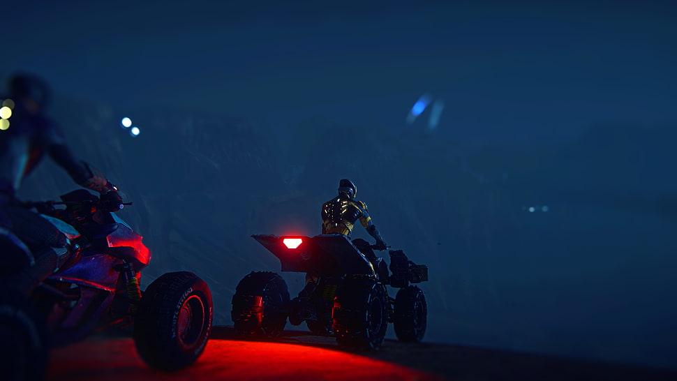 person riding all-terrain vehicle digital poster, Planetside 2, video games HD wallpaper