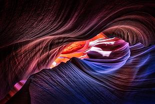 red, blue, and orange abstract illustration HD wallpaper