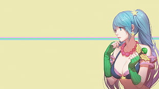blue haired female animated character illustration, Sona (League of Legends), League of Legends