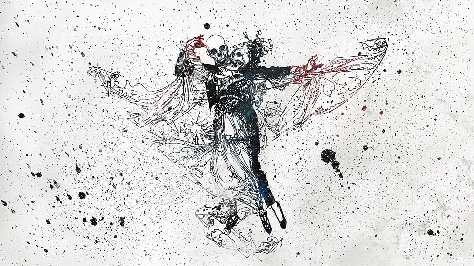 illustration of skeleton HD wallpaper