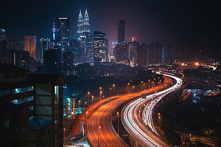 time lapse photo of city skyline, building, Kuala Lumpur, city, road