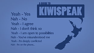Kiwispeak logo, New Zealand, humor
