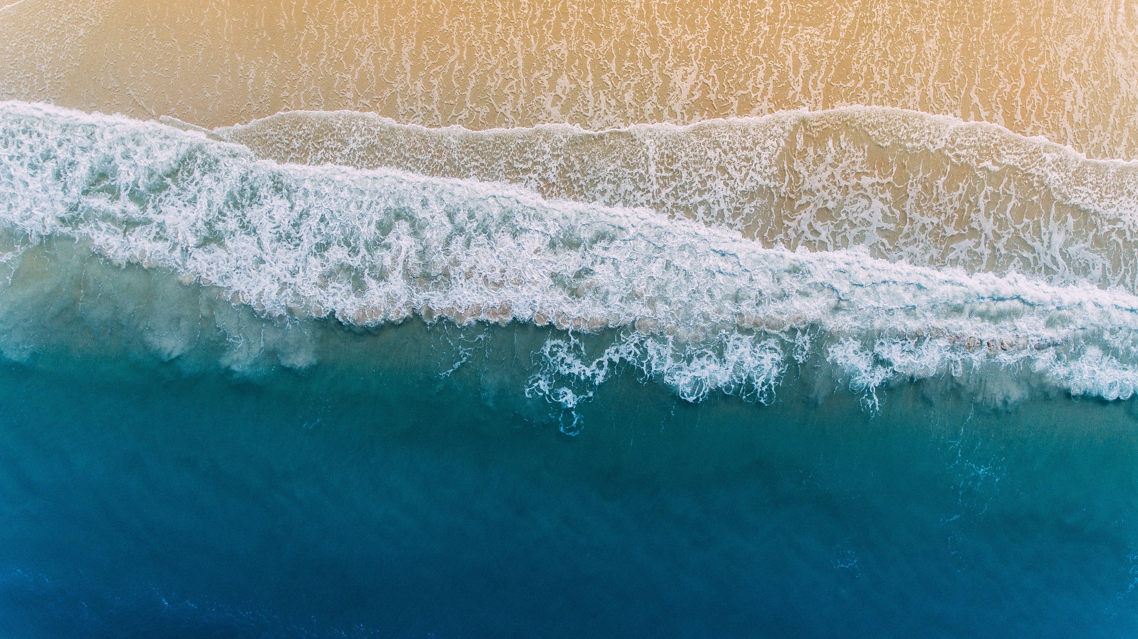 2560x1080 Resolution Ocean Waves Aerial Photography Hd Wallpaper
