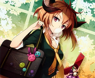 green dressed female anime character