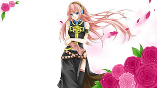 female anime character wearing black dress