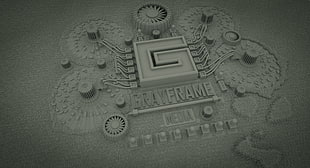 Gray Frame media logo, 3D, 3dmax , vray