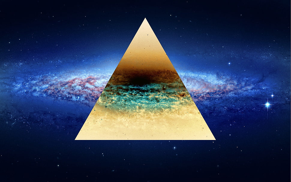 triangle and galaxy poster HD wallpaper