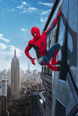 Spider-Man illustration, portrait display, Spider-Man, Spider-Man: Homecoming (2017), Marvel Cinematic Universe