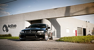 black BMW M3 E92 near Active Building during daytime HD wallpaper