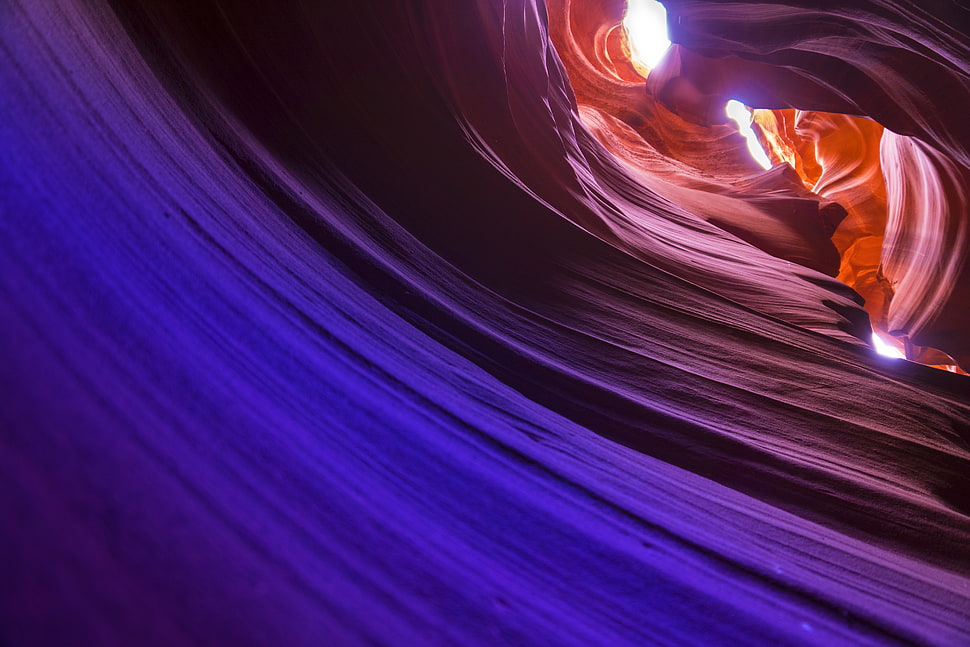 blue and orange abstract painting HD wallpaper