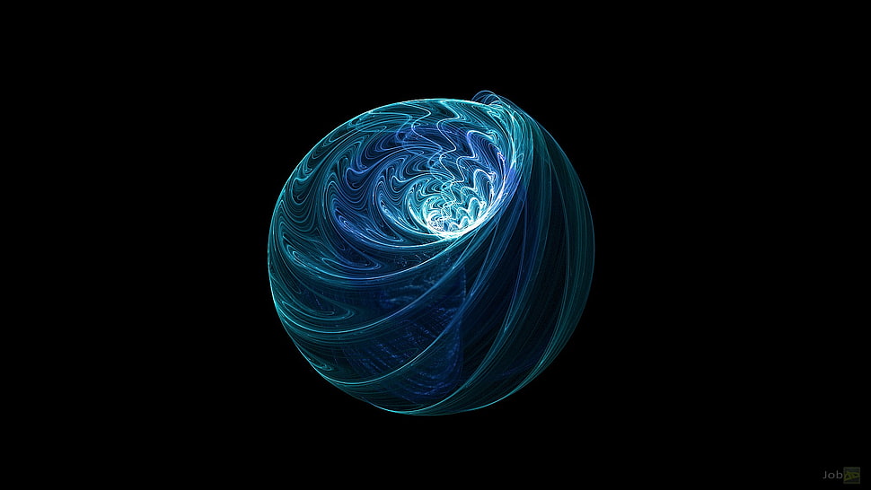 round green and blue digital wallpaper, abstract, blue HD wallpaper