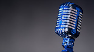 blue condenser microphone, microphone, vintage, gloss HD wallpaper