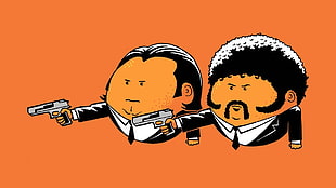 two men in suits wallpaper, Pulp Fiction, John Travolta, Vincent Vega, Samuel L. Jackson HD wallpaper