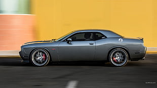 gray and black convertible coupe, Dodge Challenger, car