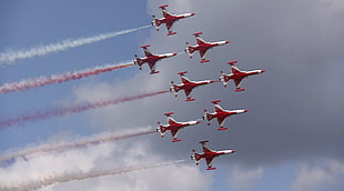 fighting jet formation, Turkish Air Force, Turkish Armed Forces, Turkish Stars, flying