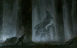 game digital wallpaper, fantasy art, forest, dark fantasy, artwork HD wallpaper