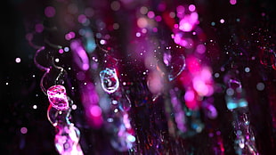 purple and transparent water drops illusion