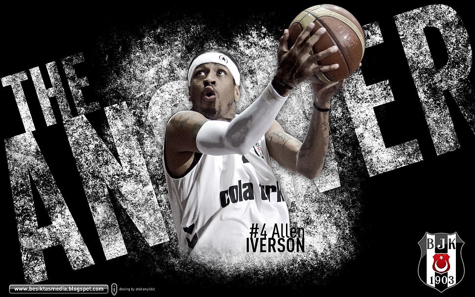 Allen Iverson poster, Allen Iverson, basketball, Besiktas J.K., Turkey HD wallpaper