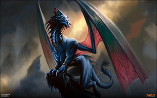 winged dragon illustration, Magic: The Gathering, magic, dragon, Intet, the Dreamer HD wallpaper