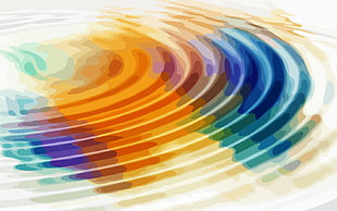 blue, orange, and white abstract painting