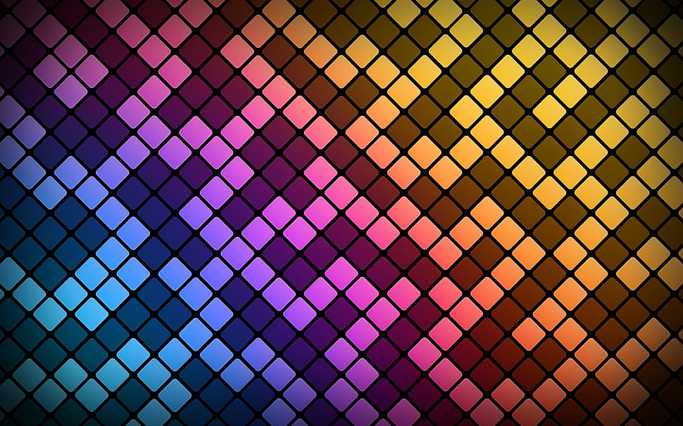 red and black area rug, colorful, pattern, abstract, square HD wallpaper
