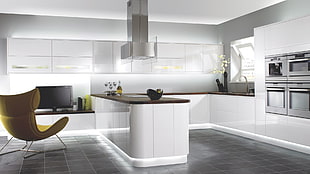 interior design of kitchen illustration HD wallpaper