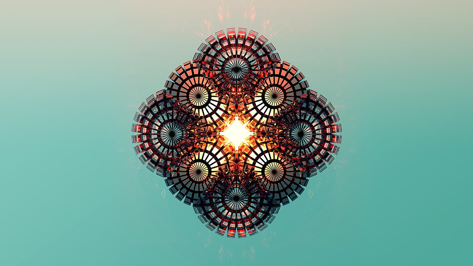 black and brown illusion artwork, abstract, Justin Maller, Facets, gradient HD wallpaper