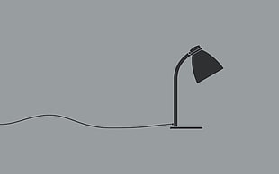 black lamp illustration, minimalism HD wallpaper