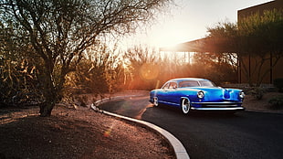classic blue coupe, Chevrolet Kaiser, Chevrolet, car, classic car