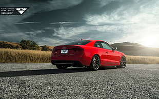 red coupe, Vorsteiner, Audi, Audi S5 HD wallpaper