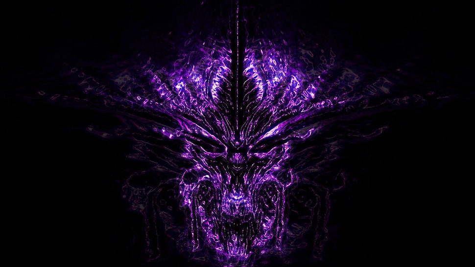 purple dragon HD wallpaper, Diablo III, demon, fantasy art, fan art HD wallpaper