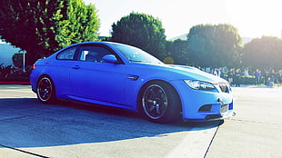 blue coupe, BMW, BMW E92 M3, car, blue cars HD wallpaper