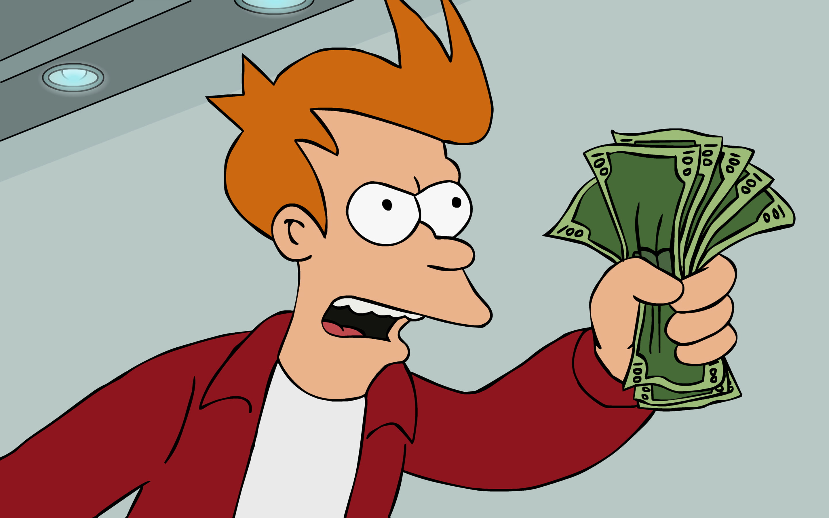 Simpson take my money memes, Futurama, Philip J. Fry, memes HD wallpaper.