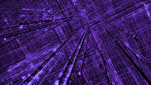 purple 3D lines lights, grid, purple, abstract, glowing
