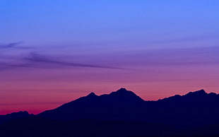 mountain silhouette landscape, landscape, nature, mountains, sunset HD wallpaper