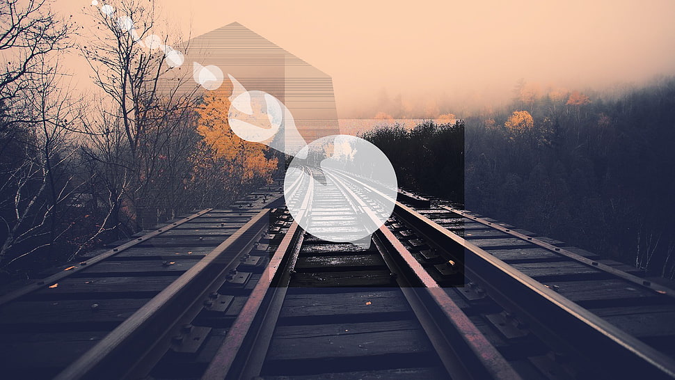 black railway HD wallpaper
