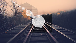 black railway HD wallpaper