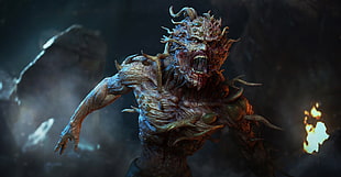 male monster digital wallpaper, horror, hell, creature, fantasy art HD wallpaper