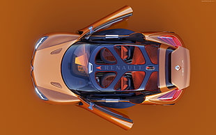 orange Renault Alpine HD wallpaper