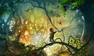boy in jungle painting