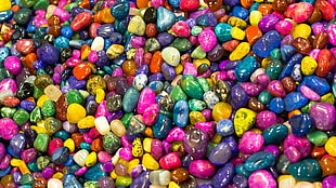 assorted color of stones lot in close up photo HD wallpaper