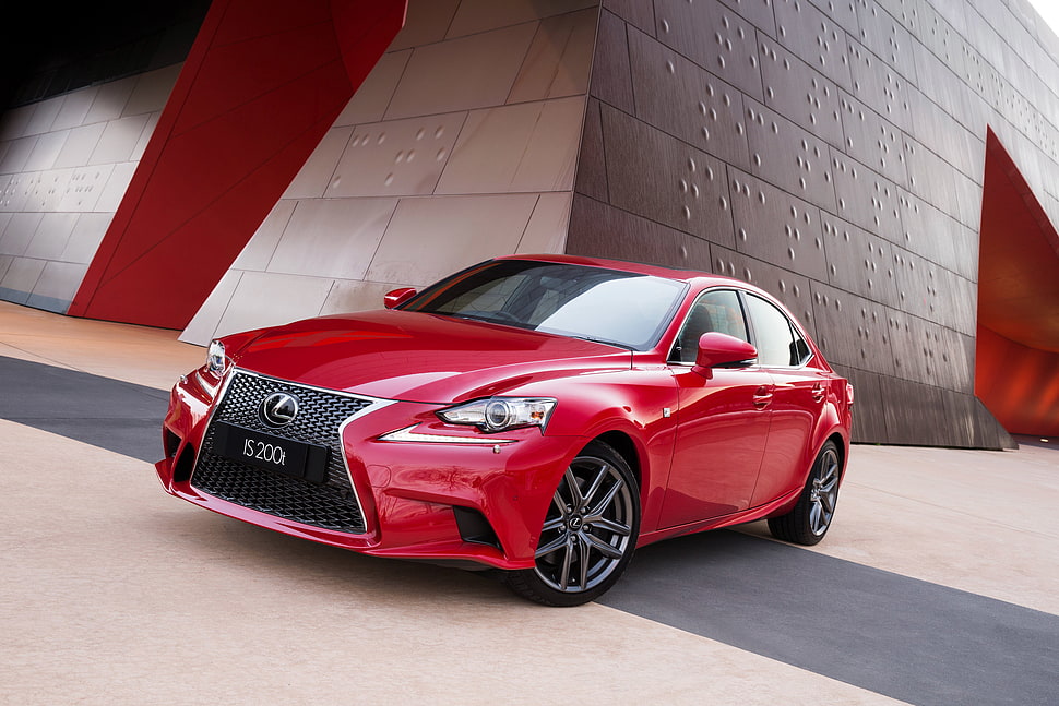 red Lexus sedan HD wallpaper