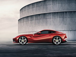red coupe, Ferrari, F12 Berlinetta , car, red cars HD wallpaper