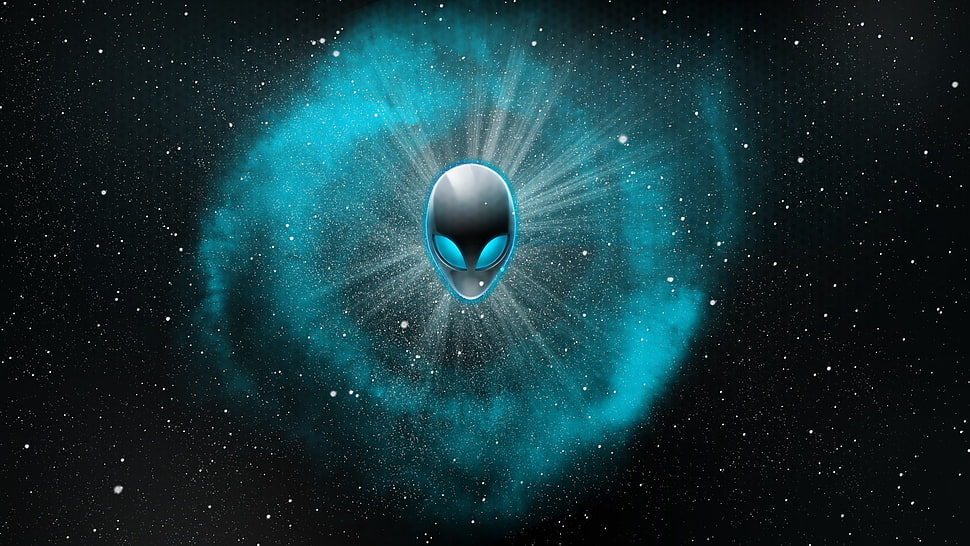 Alienware logo, Alienware, space art, skull HD wallpaper