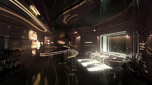 photography of bar, futuristic, bar HD wallpaper