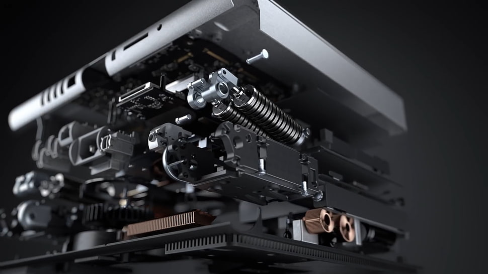 black laptop computer, computer, Microsoft, gears, Surface Studio HD wallpaper