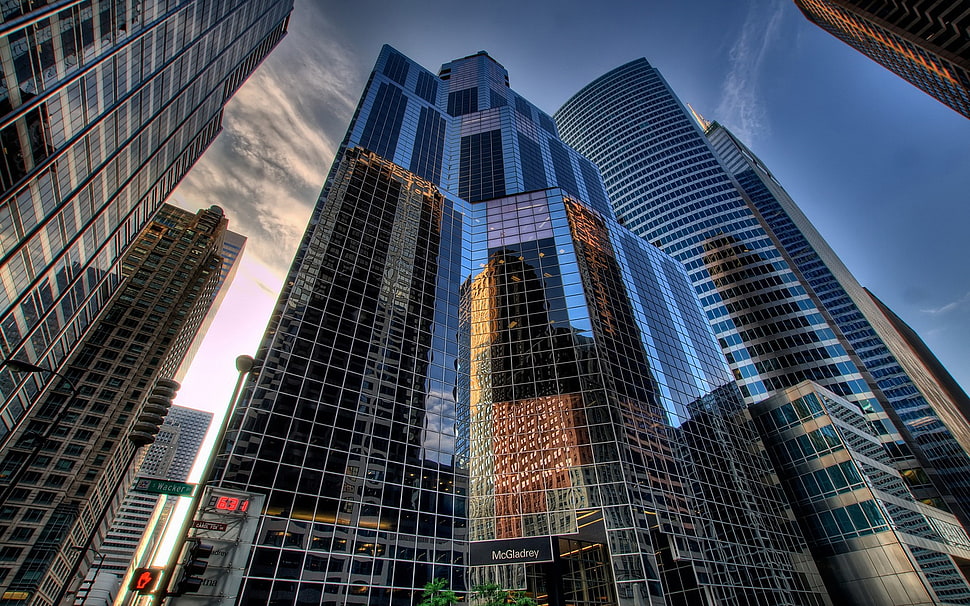 photo of buildings, city, skyscraper, cityscape, reflection HD wallpaper