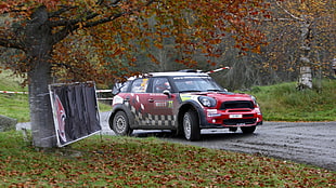red Mini Cooper, rally cars, car, Mini Cooper, Mini Countryman HD wallpaper