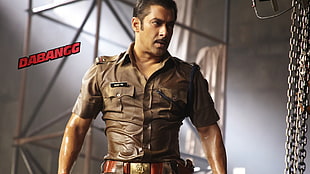 men's brown button-up military service uniform, Salman Khan, Bollywood, Bollywood actors